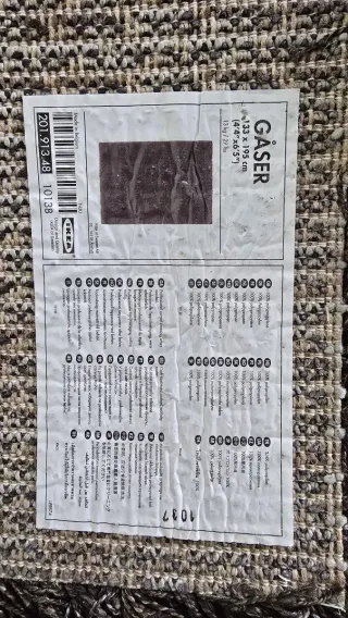 Alfombra Ikea GASER marrón pelo largo 133x145