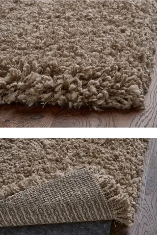 Alfombra Ikea GASER marrón pelo largo 133x145