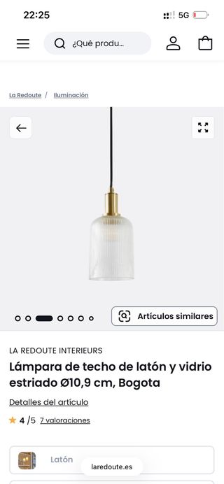 Juego de 2 Lámparas de Techo de Cristal y Latón