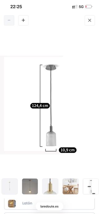 Juego de 2 Lámparas de Techo de Cristal y Latón