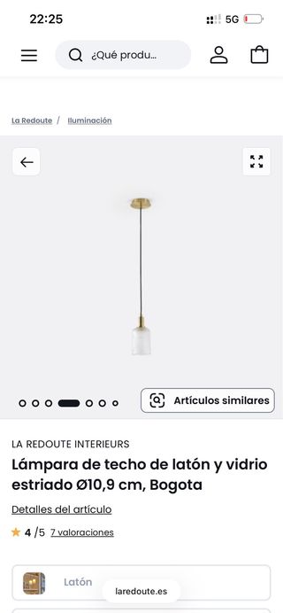 Juego de 2 Lámparas de Techo de Cristal y Latón