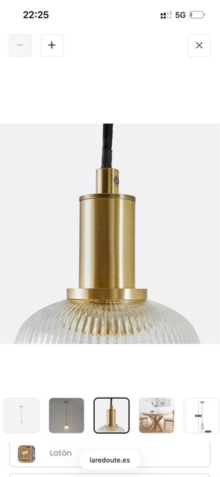 Juego de 2 Lámparas de Techo de Cristal y Latón