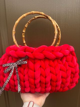 Borsa Chuncky con manici in bambù