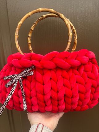 Borsa Chuncky con manici in bambù