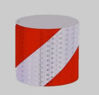 Cinta reflectante roja y blanca 5cm x 200cm