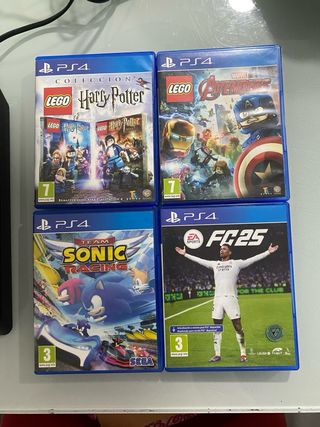 PS4 (PlayStation 4) Negra con Mando y Juegos