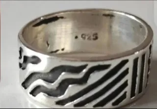 Anillos de plata ley y esmalte azul