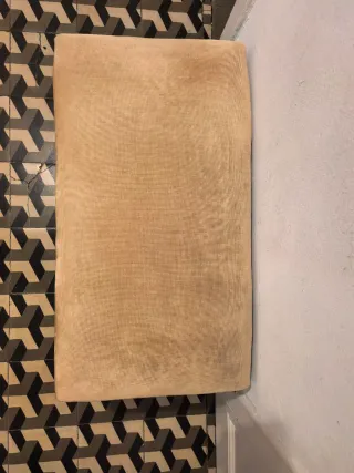 Banqueta tapizada terciopelo y madera