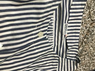 Abito a righe bianche-blu stile camicia Nina Hazan