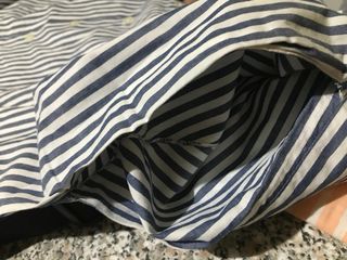Abito a righe bianche-blu stile camicia Nina Hazan
