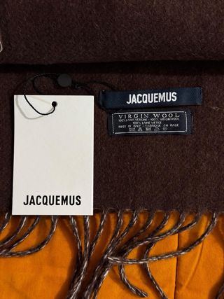 Sciarpa Jacquemus Logo Marrone e Bianco