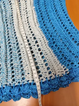 Cuello crochet azul degradado