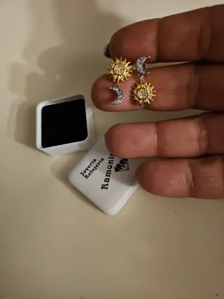 Pendientes Sol y Luna Ramonín Plata y Oro