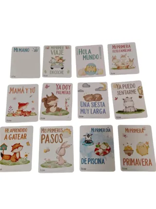 Tarjetas cumple meses y mis primeras veces bebé