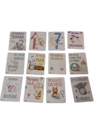 Tarjetas cumple meses y mis primeras veces bebé