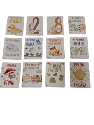 Tarjetas cumple meses y mis primeras veces bebé