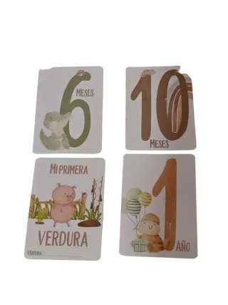 Tarjetas cumple meses y mis primeras veces bebé
