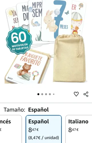Tarjetas cumple meses y mis primeras veces bebé