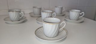 Tazas y platos de porcelana Fena