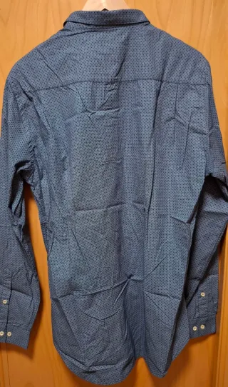 Camisa Zara Hombre Azul Estampada