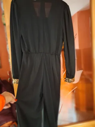 Mono negro fiesta lentejuelas doradas