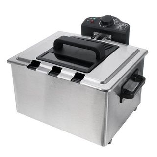 Freidora Eléctrica 5L 2000W Inox con Doble Cesta