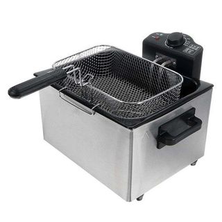 Freidora Eléctrica 5L 2000W Inox con Doble Cesta