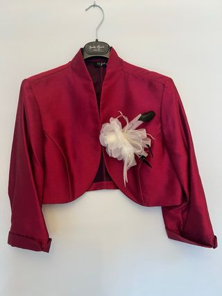Vestido de boda/fiesta rojo con chaqueta