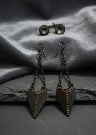 Set Pendientes vintage plateados