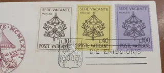 Lote 2 Sobres Primer Día Vaticano Sede Vacante 63