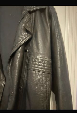 Cazadora cuero vintage negra