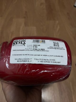 Guantes Boxeo Cleto Reyes 14oz Rojo