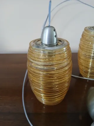 2 Lampade a sospensione attribuite a Vistosi.