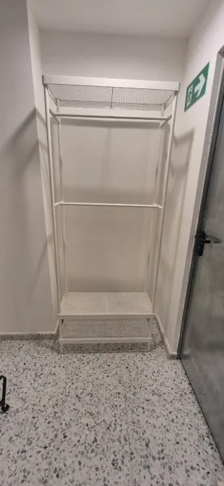 Perchero zapatero metálico blanco