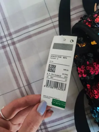 Mochila Benetton lentejuelas multicolor