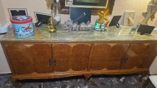 Mueble antiguo madera y mármol