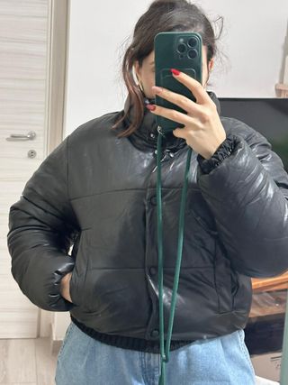 Bomber Zara in ecopelle inbottito tg XS