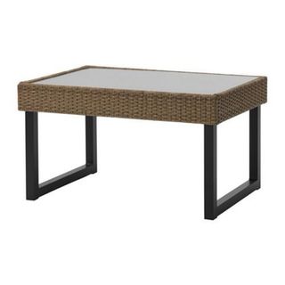 Mesa ratán cristal y metal Solleron