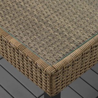 Mesa ratán cristal y metal Solleron