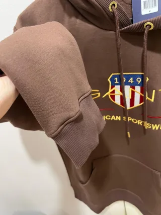GANT Hoodie Castanho Tamanho M Novo
