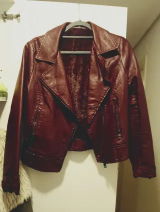 Chaqueta Biker Roja