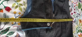 Vestido largo gris y azul