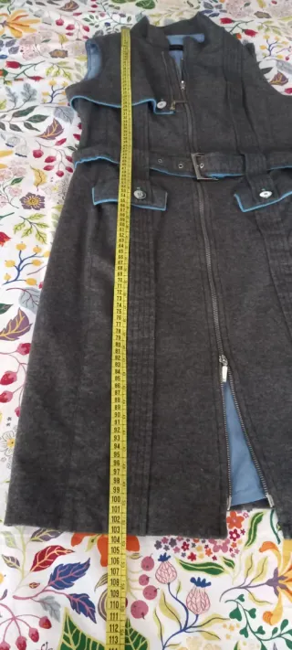 Vestido largo gris y azul