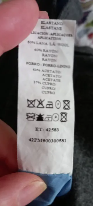 Vestido largo gris y azul