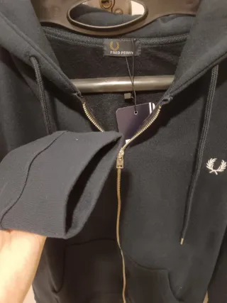 Casaco com fecho Fred Perry azul escuro L