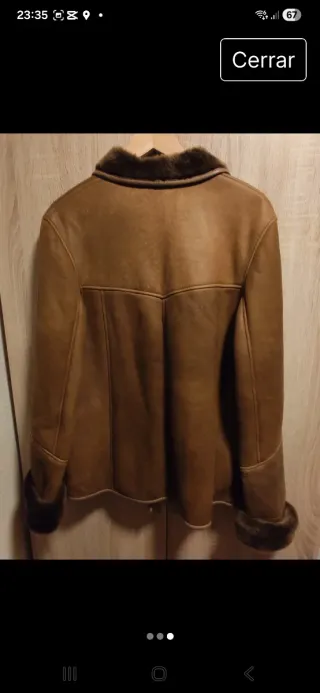 Chaquetón de piel marrón