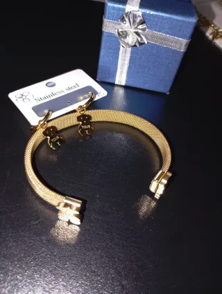 Pulsera y pendientes Tous oso dorados