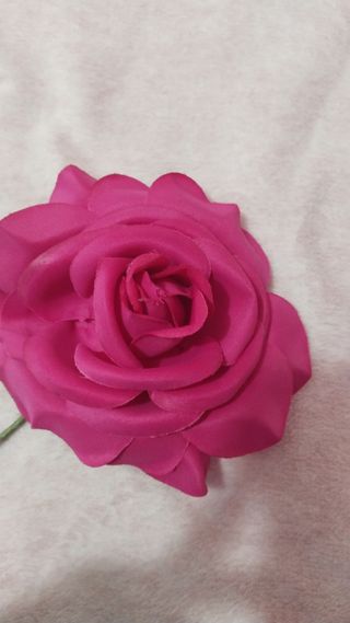 Pendientes aro rosa y flor