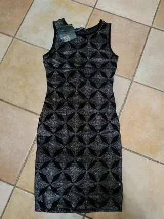 Tubino donna nero e argento