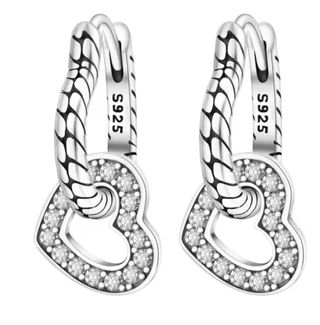 Aros Corazón  modelo Pandora Plata S925